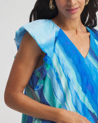 Chico's | Cotton-Silk Voile Popover Dress/ Multi