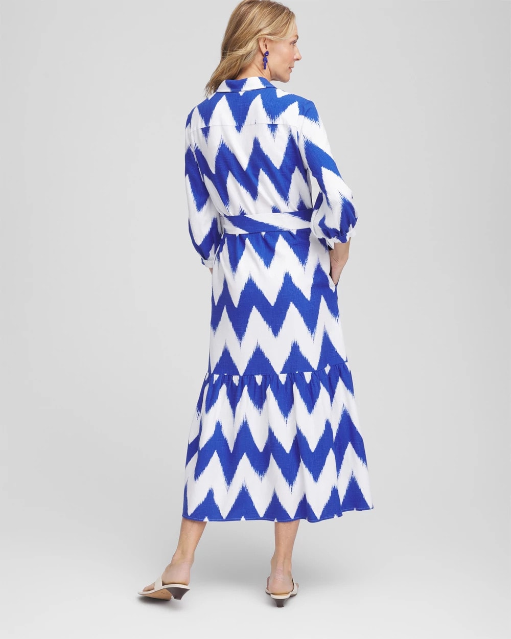 Chico's | Chevron Striped Shirtdress/ Alabaster