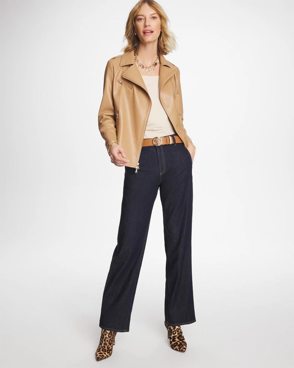 Chico's | Trapunto Wide-Leg High-Rise Jeans/ Cedar Rinse