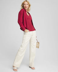 Chico's | Sea Salt High-Rise Frayed Jeans/ Natural Seeded