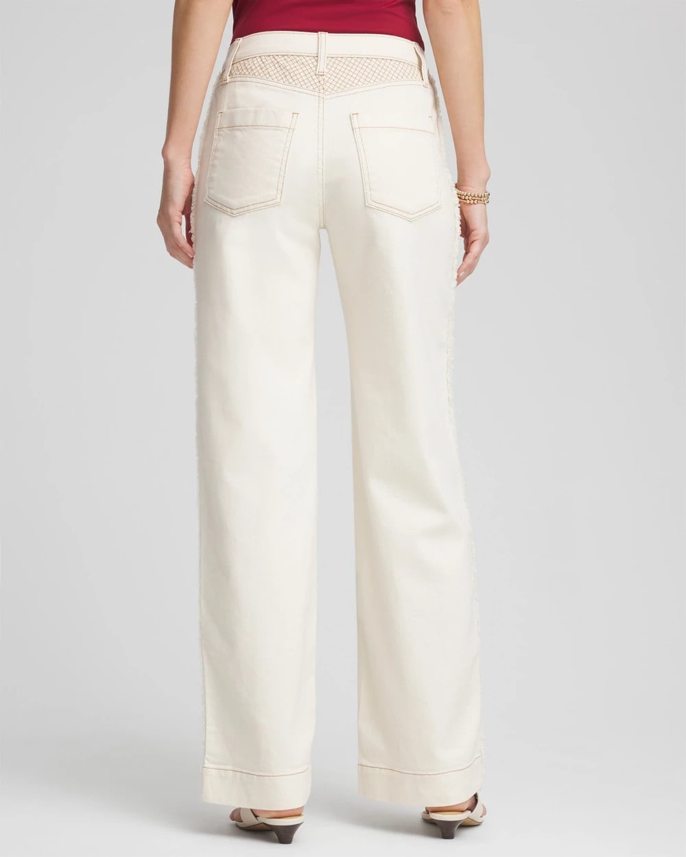 Chico's | Sea Salt High-Rise Frayed Jeans/ Natural Seeded