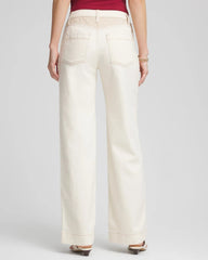 Chico's | Sea Salt High-Rise Frayed Jeans/ Natural Seeded