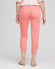 Chico's | Pull-On Dolphin-Hemmed Capri Jeans/ Melon Mambo