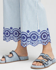 Chico's | Eyelet High-Rise Wide Cropped Jeans/ Blue