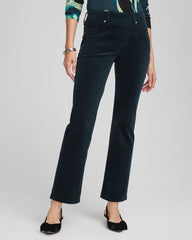 Chico's | Velveteen Pull-On Flared Jeans/ Teal Shadow
