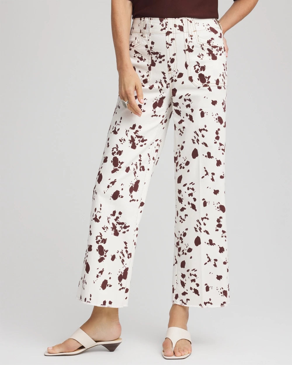 Chico's | Pampas Pony Pull on Wide Crop/ Ecru