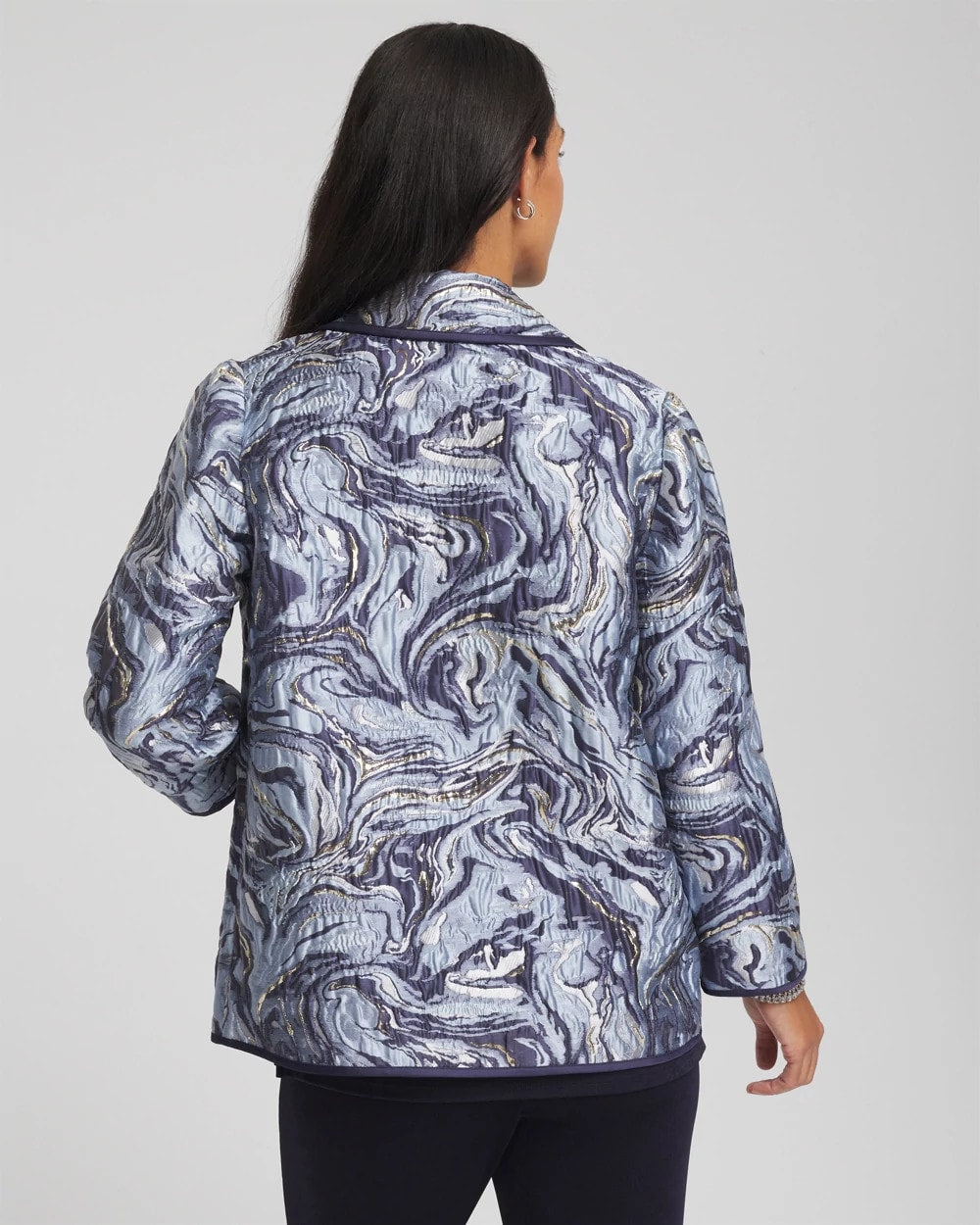 Chico's | Travelers™ Jacquard Swirl Jacket/ Travelers India Ink