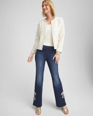 Chico's | Pearl Trim Tweed Jacket/ English Cream