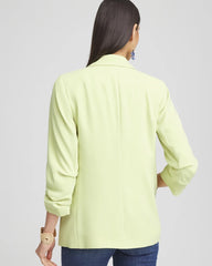 Chico's | Notched-Lapel Ruched Sleeve Blazer/ Frozen Lime