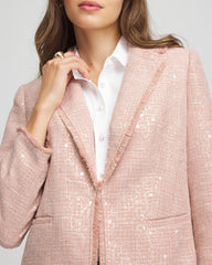 Chico's | Party Tweed Sequins Blazer/ Pink