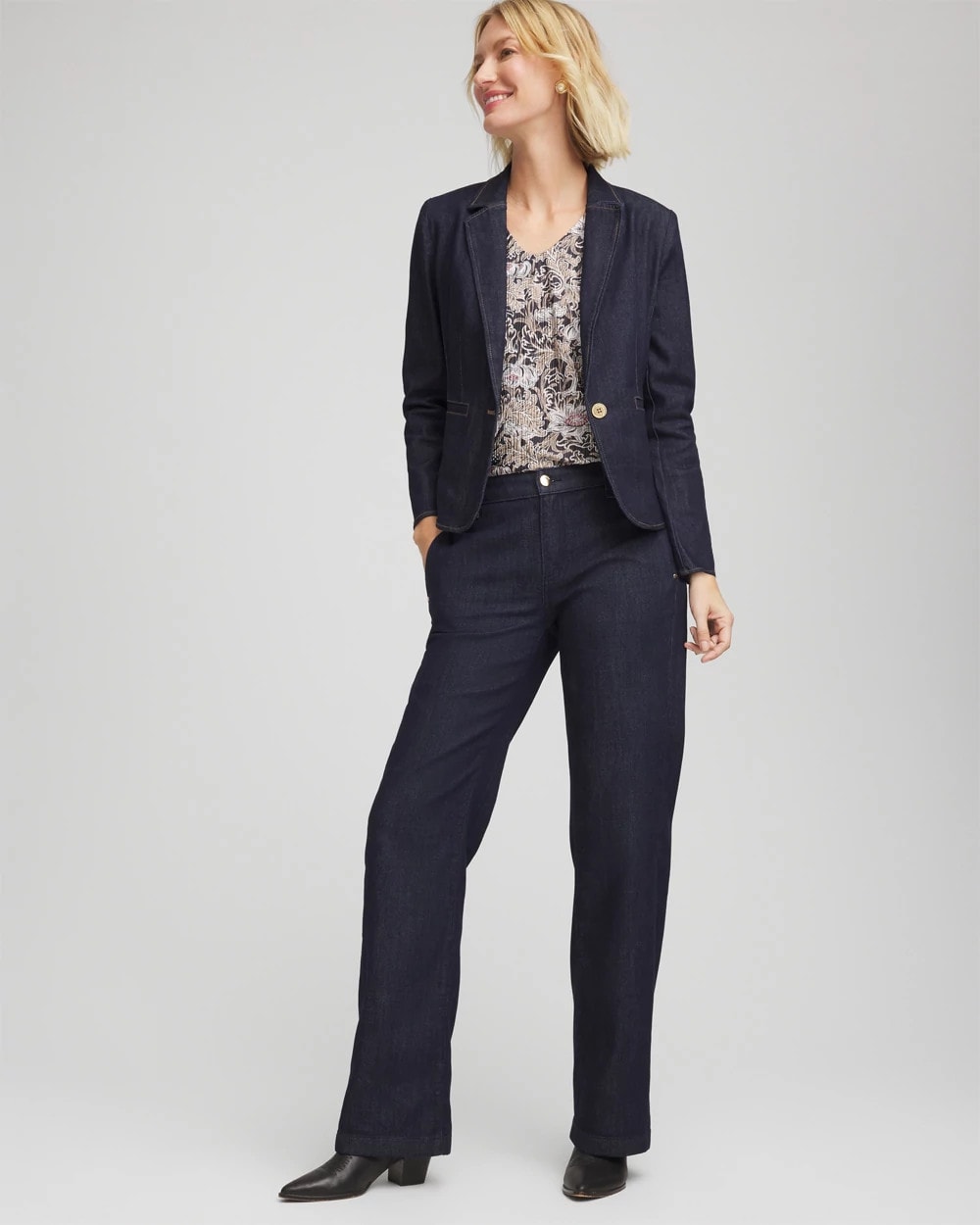 Chico's | Denim Peplum Blazer/ Cedar Rinse