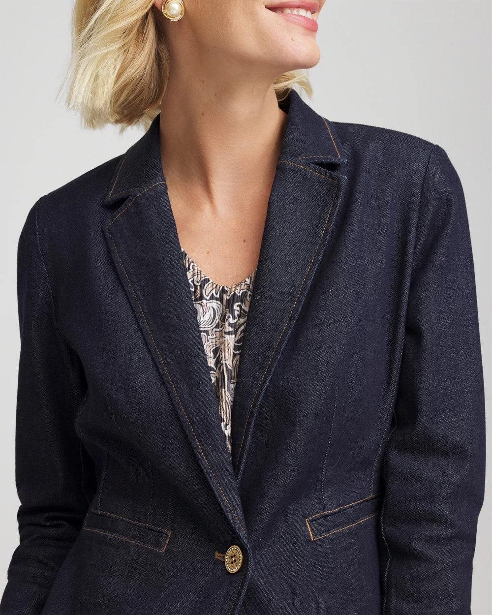 Chico's | Denim Peplum Blazer/ Cedar Rinse