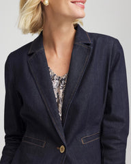Chico's | Denim Peplum Blazer/ Cedar Rinse