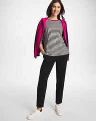 Chico's | Zenergy® Striped Jacquard Contrast Pullover Top/ Europa Pink