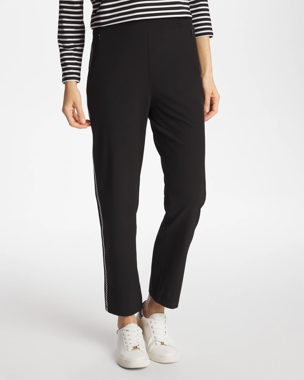 Chico's | Zenergy® UPF Lattice-Trim Ankle Pants/ Black