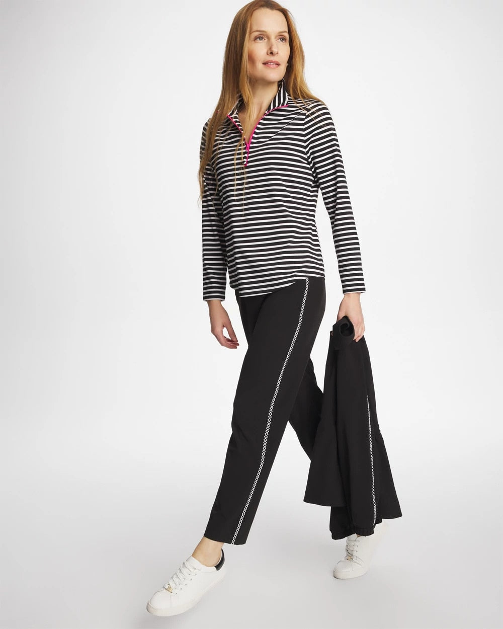 Chico's | Zenergy® UPF Lattice-Trim Ankle Pants/ Black