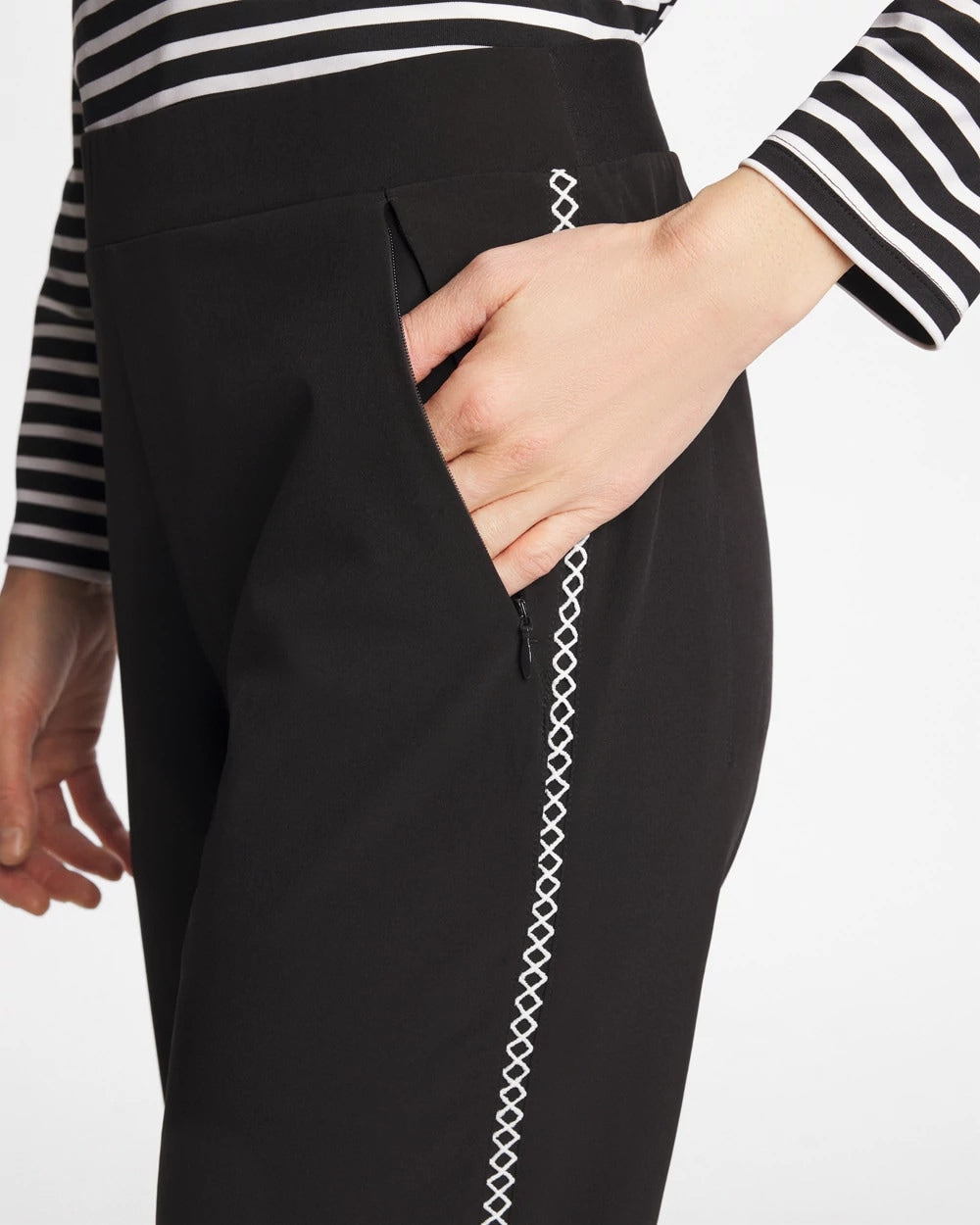 Chico's | Zenergy® UPF Lattice-Trim Ankle Pants/ Black