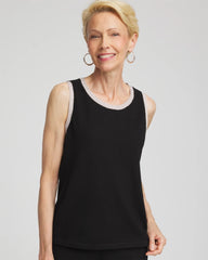 Chico's | Zenergy® Luxe Metallic Trim Tank/ Black