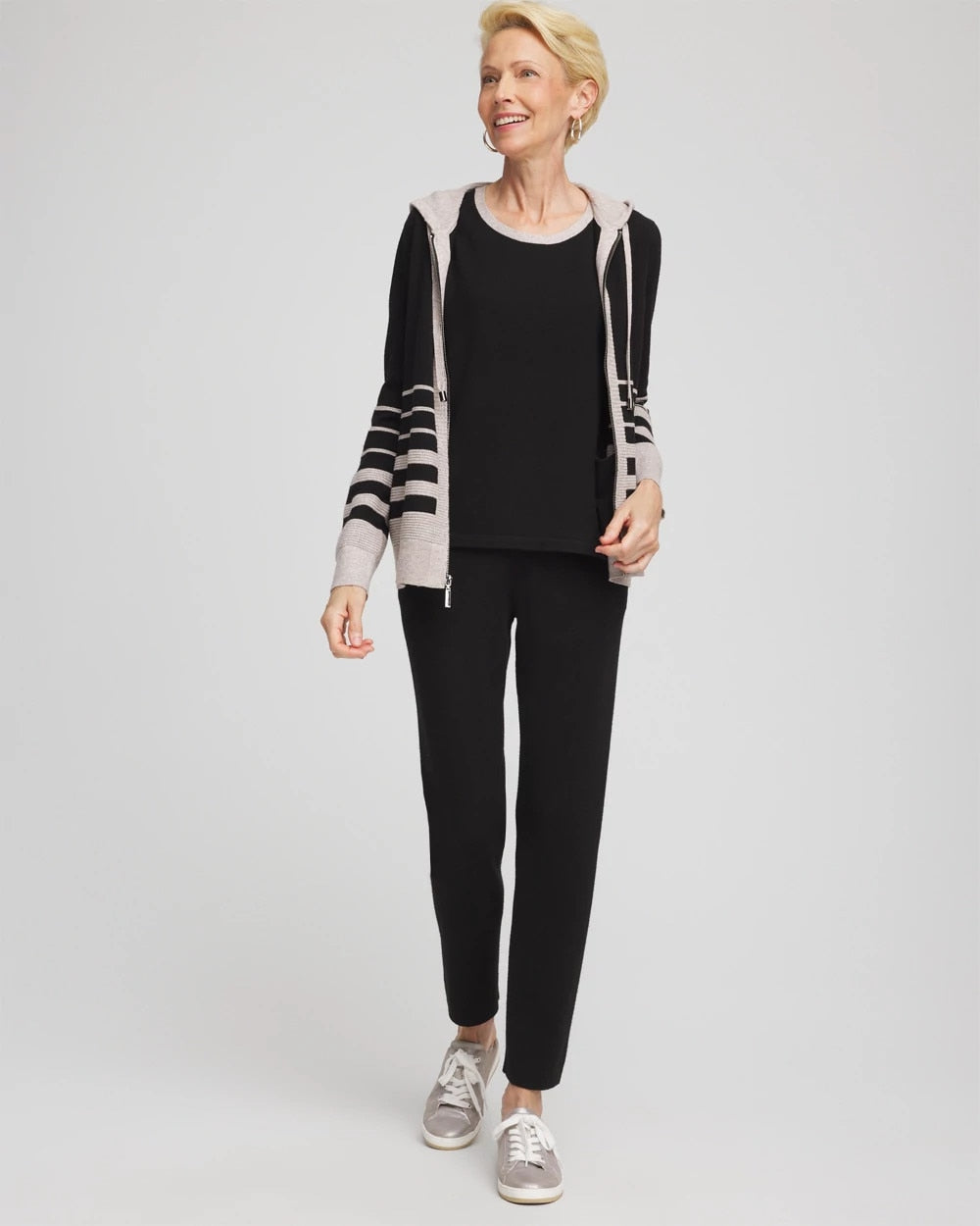Chico's | Zenergy® Luxe Metallic Trim Tank/ Black
