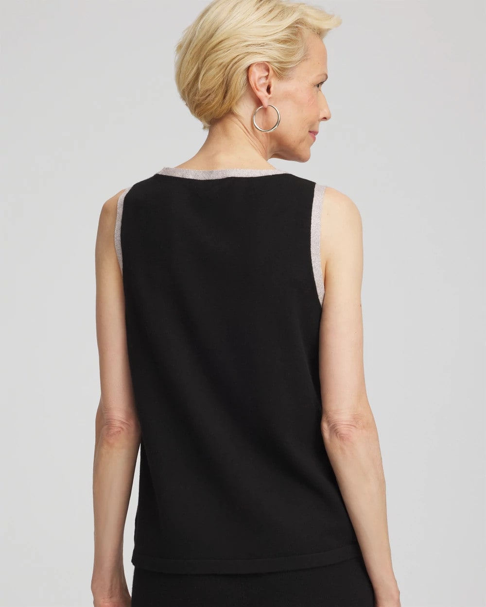 Chico's | Zenergy® Luxe Metallic Trim Tank/ Black