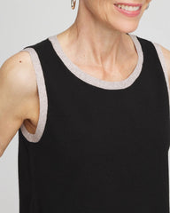 Chico's | Zenergy® Luxe Metallic Trim Tank/ Black