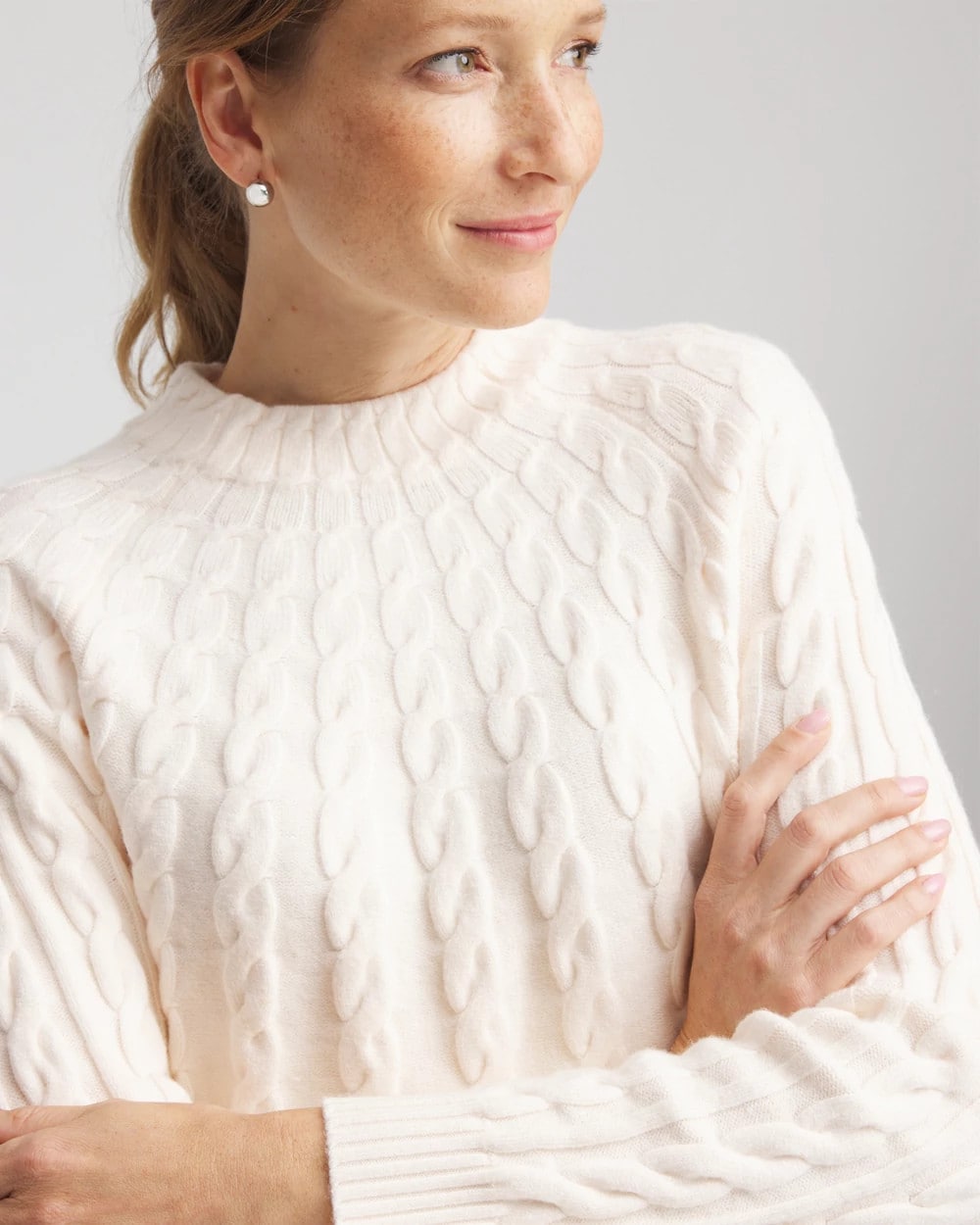 Chico's | Zenergy® Luxe Cable Sweater/ English Cream