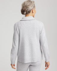 Chico's | Zenergy® Luxe Diamante Zip Cardigan/ Frosted Gray Heather