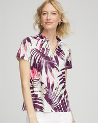 Chico's | Zenergy® UPF Ruffle-Neck Polo/ Violet Aura