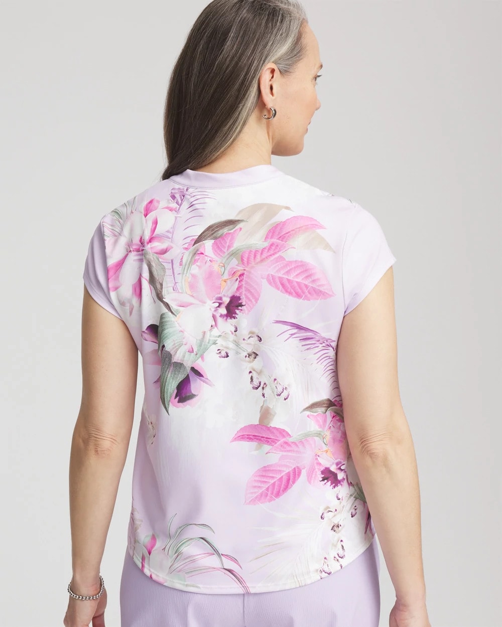 Chico's | Zenergy® UPF Floral Polo/ Violet Aura