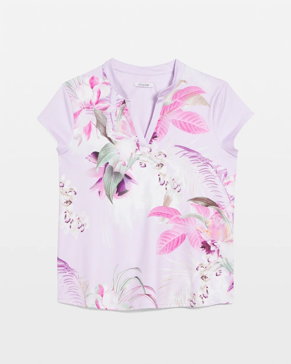 Chico's | Zenergy® UPF Floral Polo/ Violet Aura