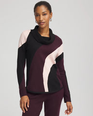 Chico's | Zenergy® Luxe Intarsia Cowlneck Top/ Night Bloom