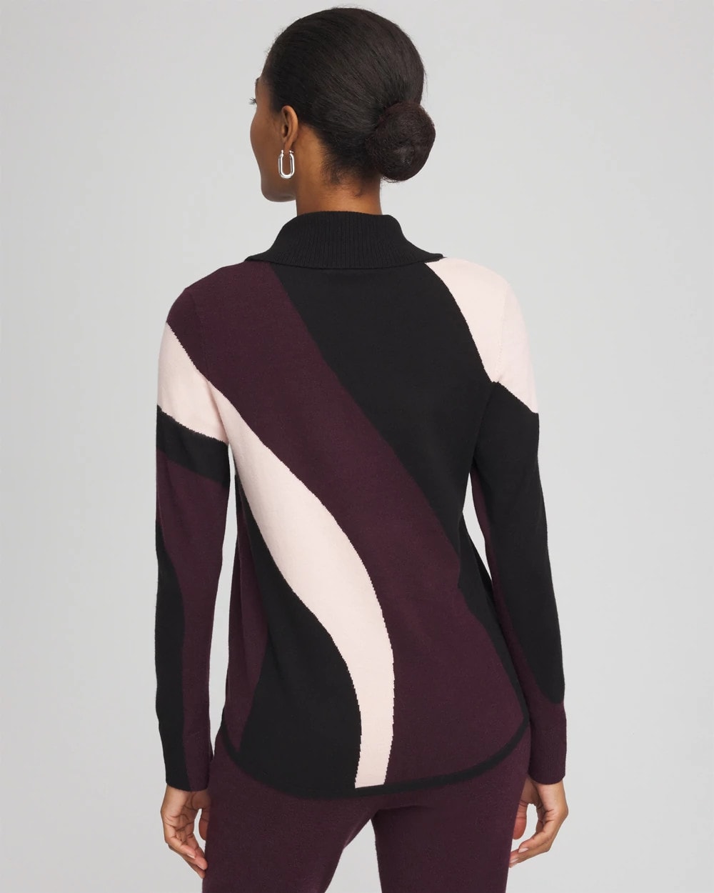 Chico's | Zenergy® Luxe Intarsia Cowlneck Top/ Night Bloom