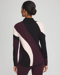 Chico's | Zenergy® Luxe Intarsia Cowlneck Top/ Night Bloom