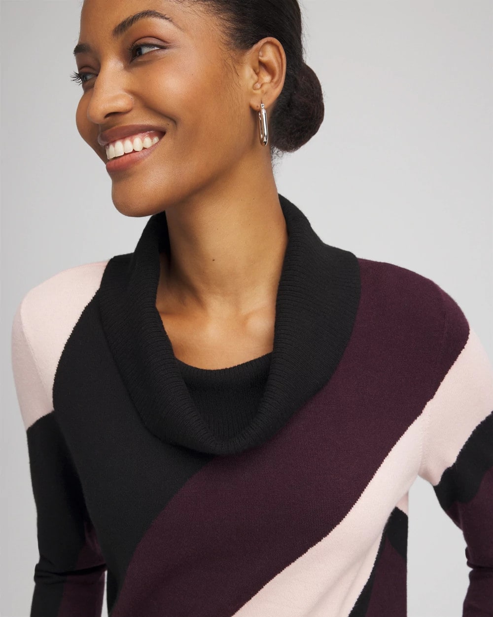 Chico's | Zenergy® Luxe Intarsia Cowlneck Top/ Night Bloom