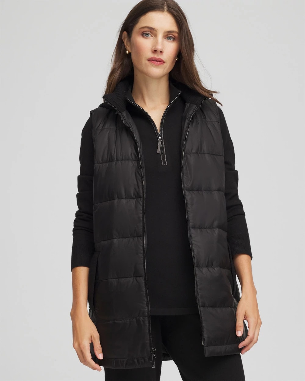 Chico's | Zenergy® Quilted Hooded Vest/ Black