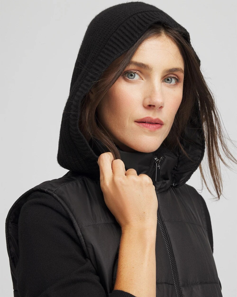 Chico's | Zenergy® Quilted Hooded Vest/ Black