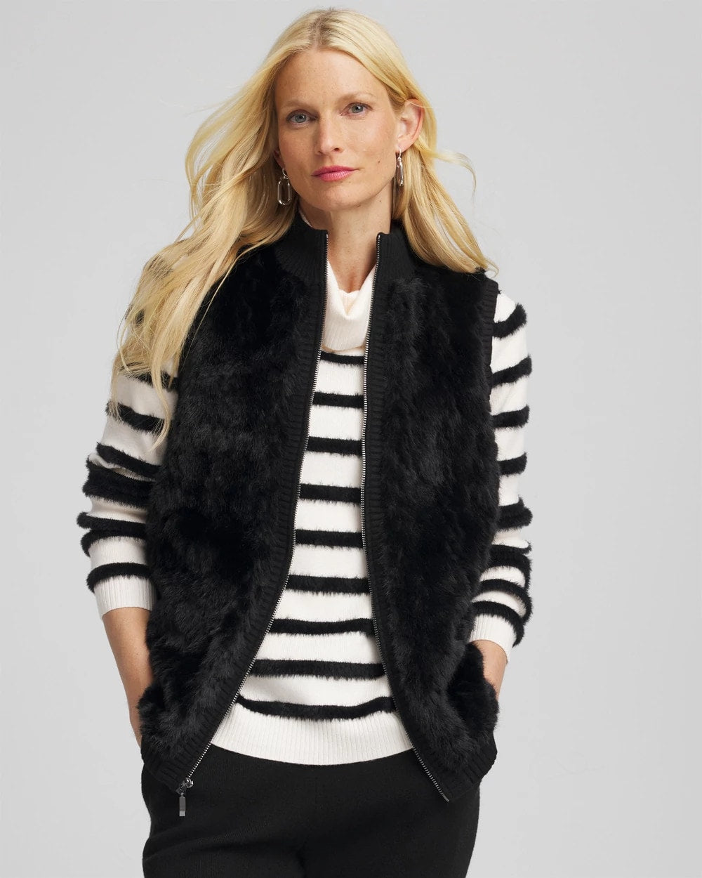 Chico's | Zenergy® Luxe Faux Fur Vest/ Black