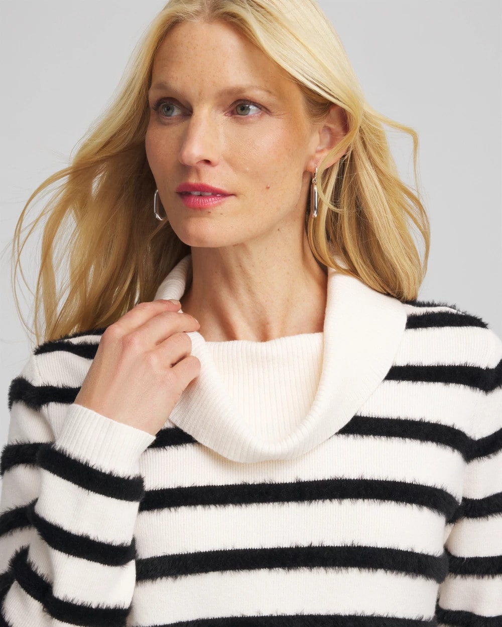 Chico's | Zenergy® Luxe Eyelash Striped Sweater/ Black