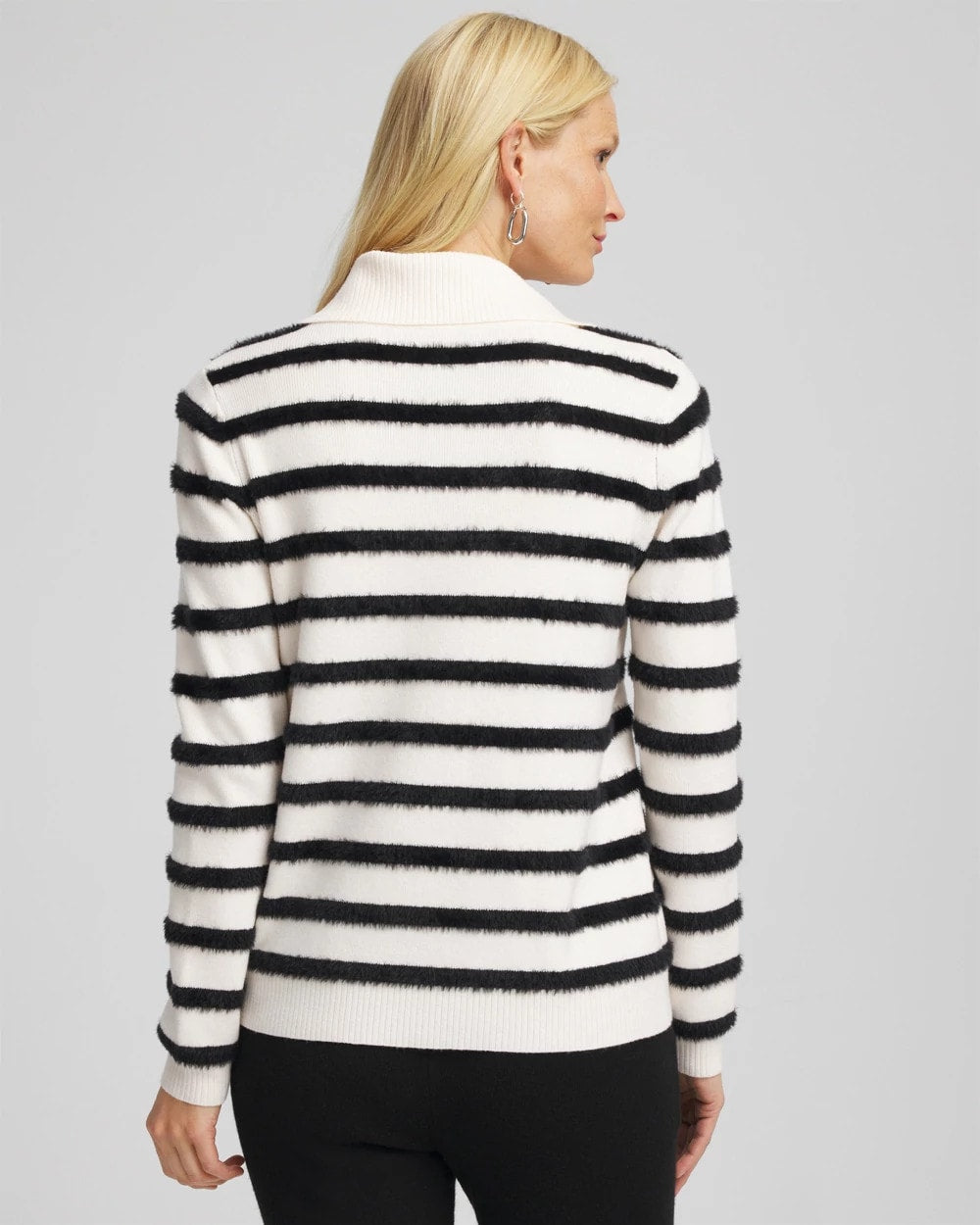 Chico's | Zenergy® Luxe Eyelash Striped Sweater/ Black