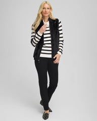 Chico's | Zenergy® Luxe Eyelash Striped Sweater/ Black
