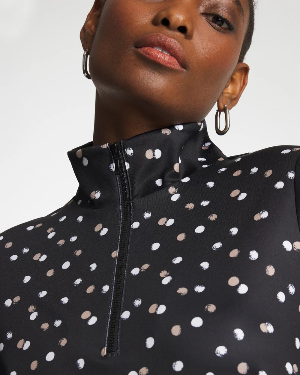 Chico's | Zenergy® UPF Spotted Half Zip/ Studio Taupe