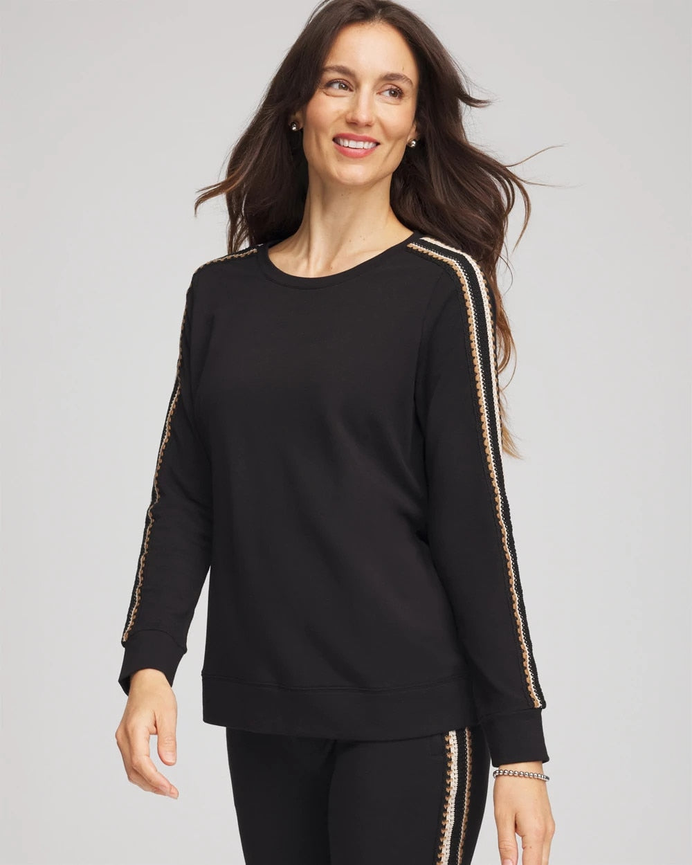 Chico's | Zenergy® Lattice-Trim Pullover Top/ Black