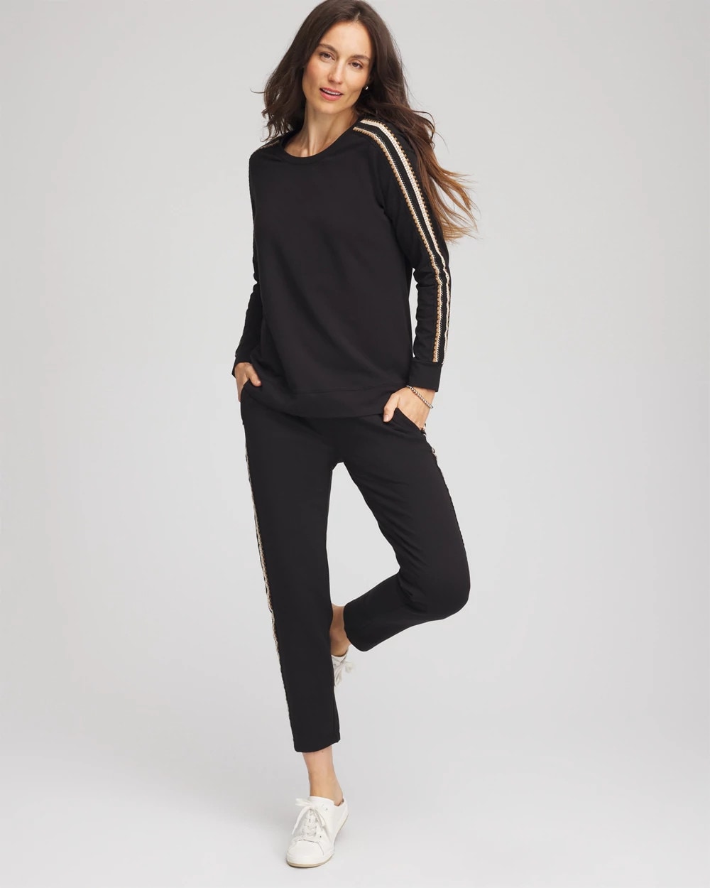 Chico's | Zenergy® Lattice-Trim Pullover Top/ Black