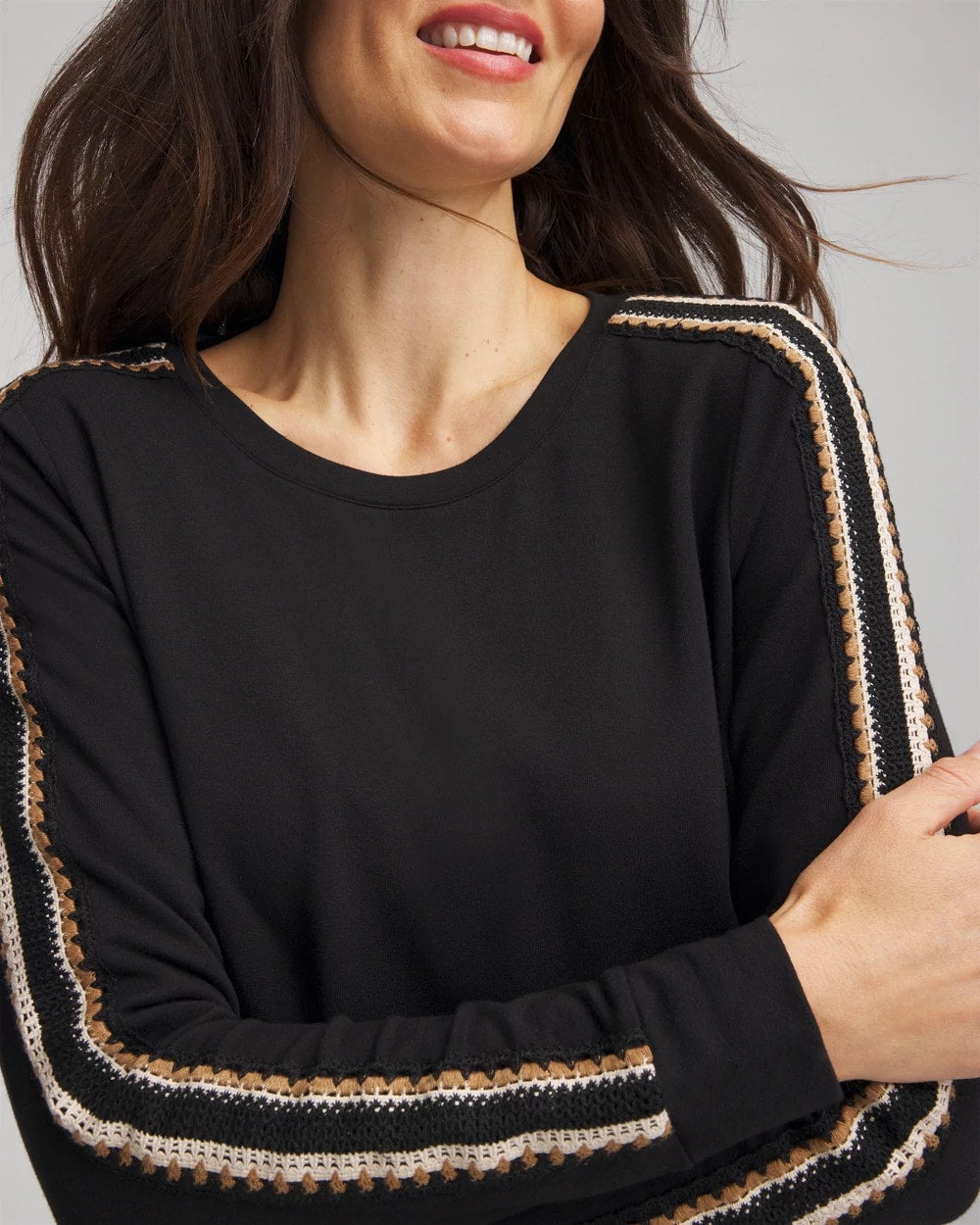 Chico's | Zenergy® Lattice-Trim Pullover Top/ Black