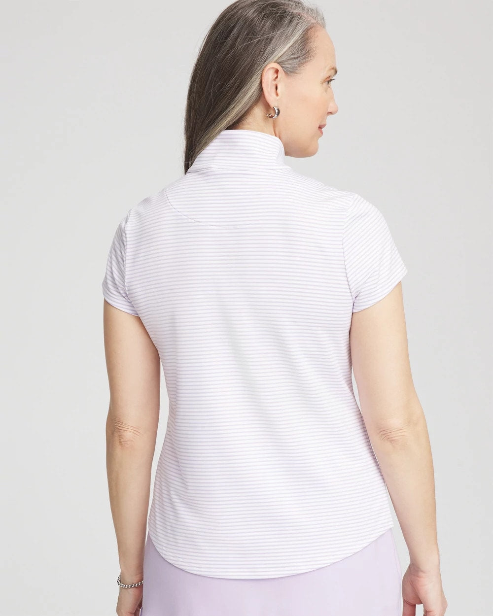 Chico's | Zenergy® Striped UPF Short-Sleeve Top/ Violet Aura