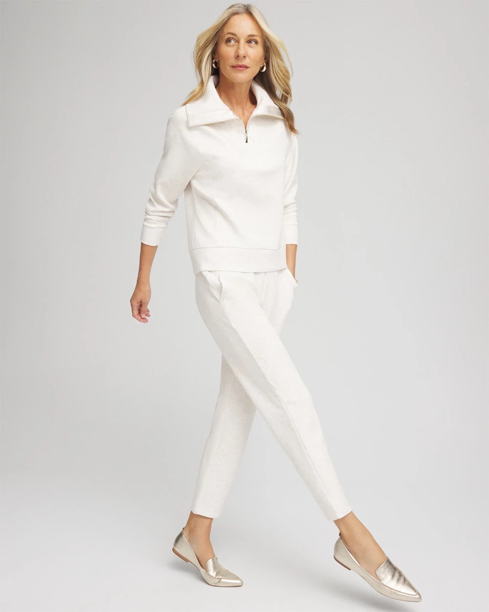 Chico's | Zenergy® Heathered Ankle Pants/ Ecru