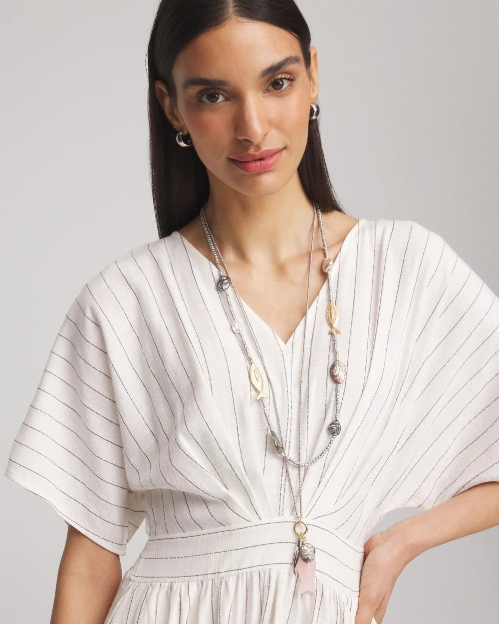 Chico's | Chico's Originals White Jade Ocean Necklace/ Silver