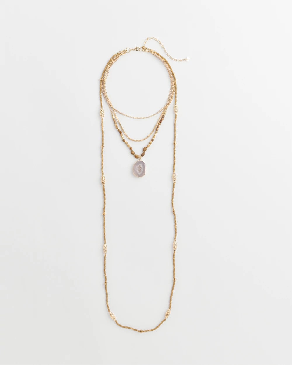 Chico's | Convertible Agate Pendant Necklace/ Neutral