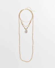 Chico's | Convertible Agate Pendant Necklace/ Neutral