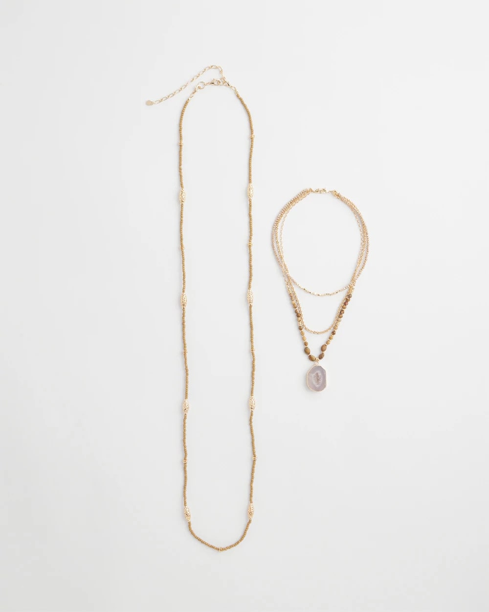 Chico's | Convertible Agate Pendant Necklace/ Neutral
